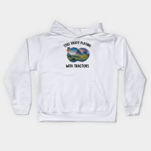 Tractor Landscape Funny Mountain Agriculture Vintage Farmer Kids Hoodie